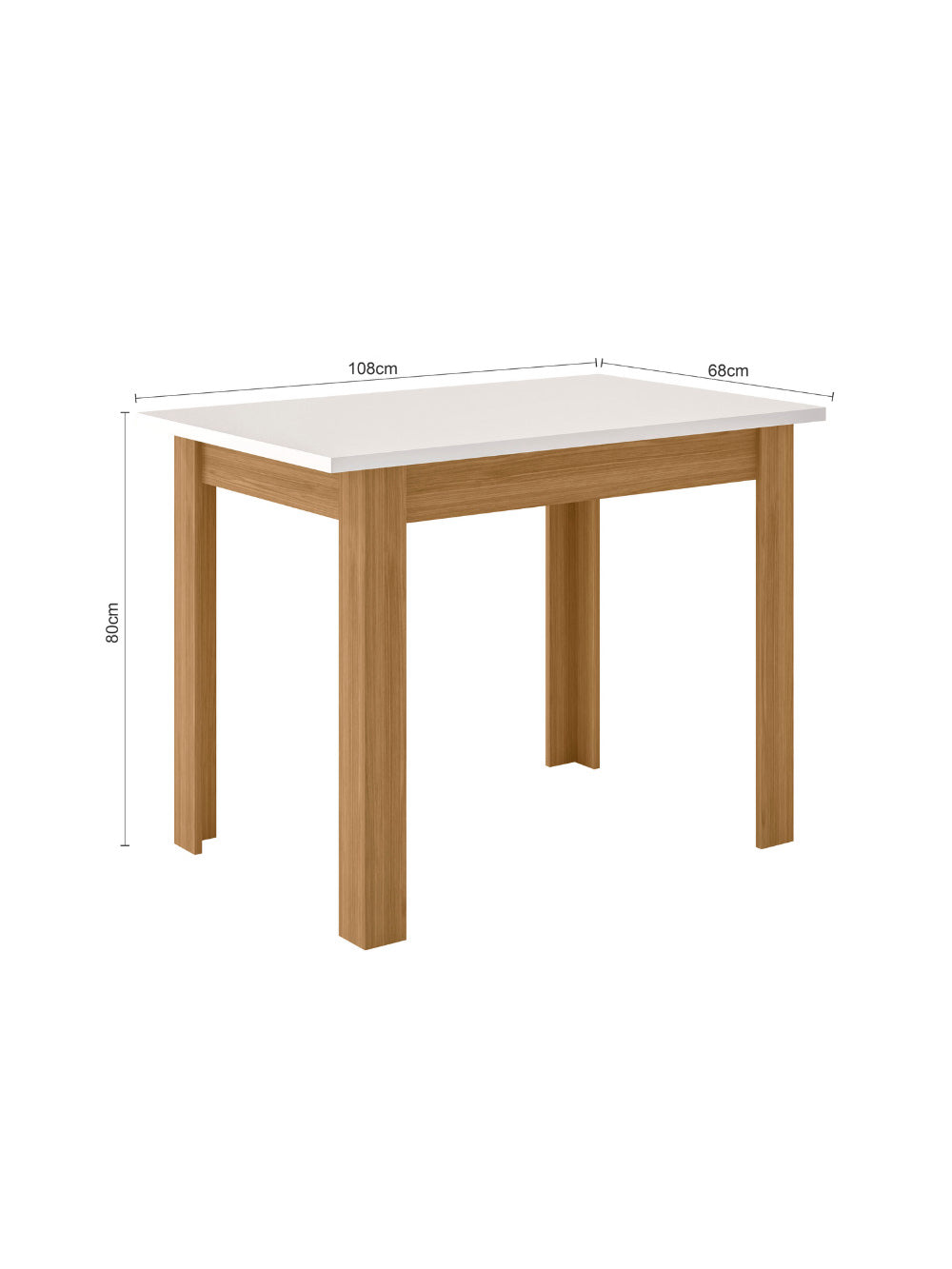 Mesa de Jantar Bellagio Retangular 108cm Com 4 Cadeiras Clara Poliman Móveis - Amêndoa