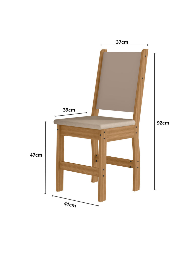 Mesa de Jantar Bellagio Retangular 108cm Com 4 Cadeiras Clara Poliman Móveis