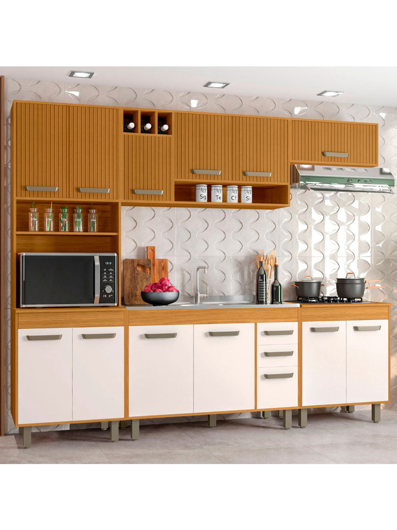 Cozinha Compacta 5 Peças com Balcão sem Tampo Malta Poliman Moveis
