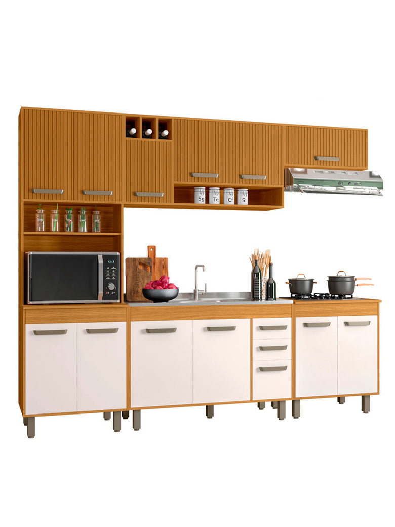 Cozinha Compacta 5 Peças com Balcão sem Tampo Malta Poliman Moveis
