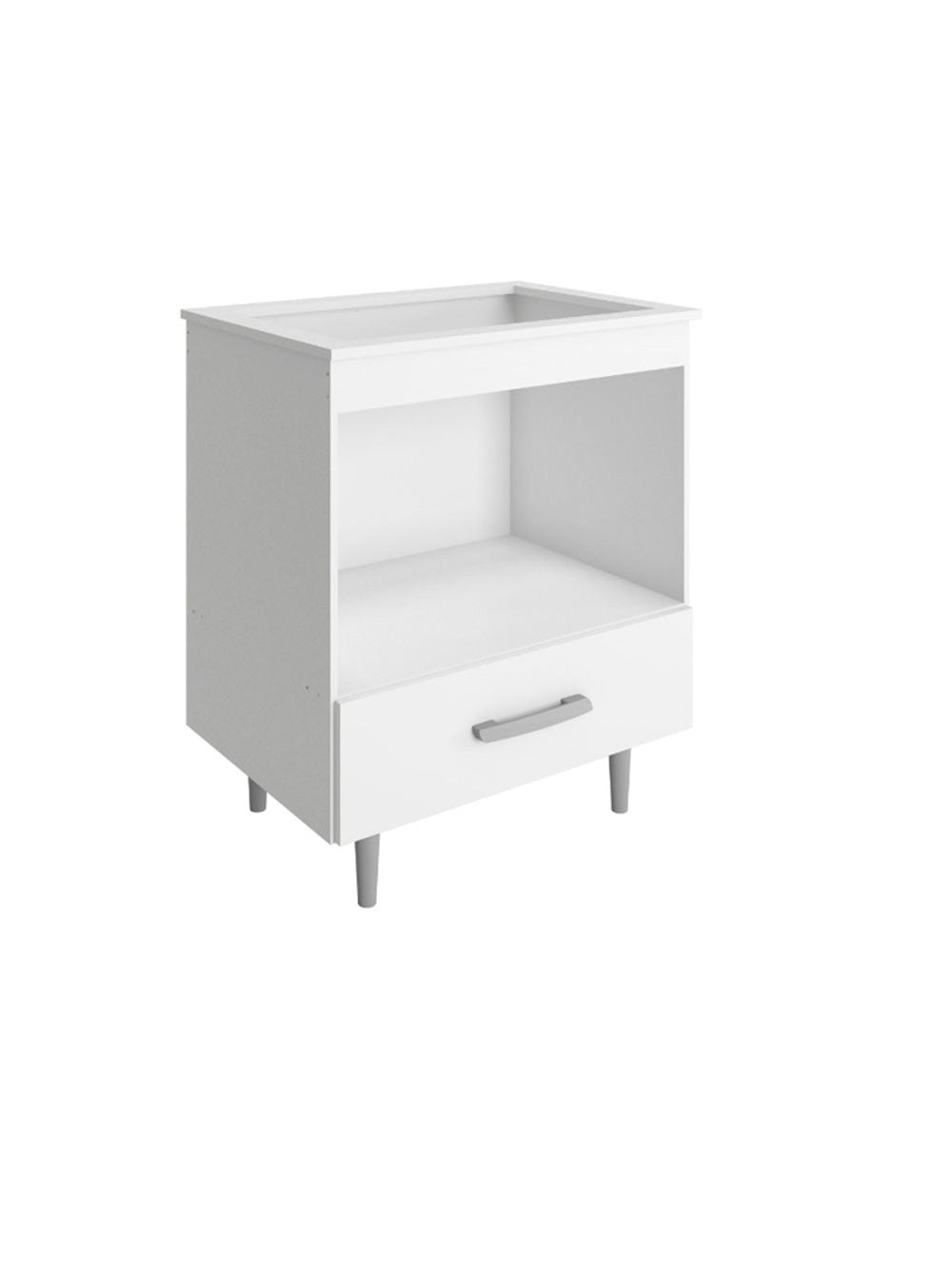 Balcão de Cozinha Alecrim 1 Gaveta para Cooktop 4 Bocas Poliman Móveis - Branco