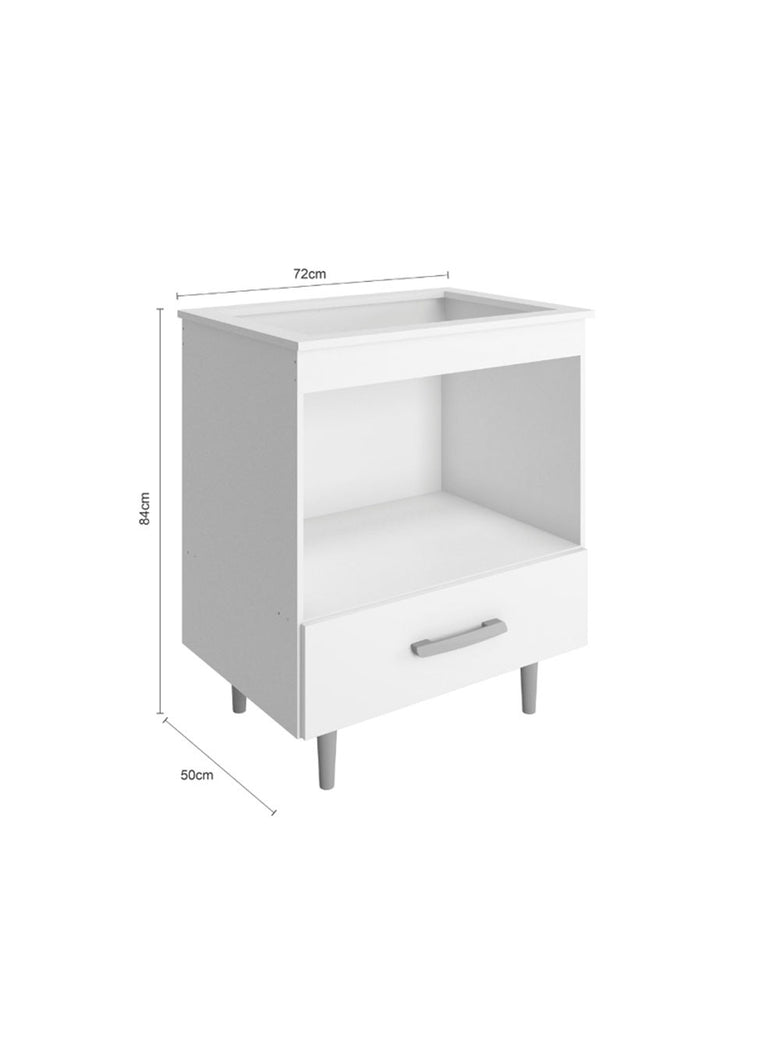 Balcão de Cozinha Alecrim 1 Gaveta para Cooktop 4 Bocas Poliman Móveis