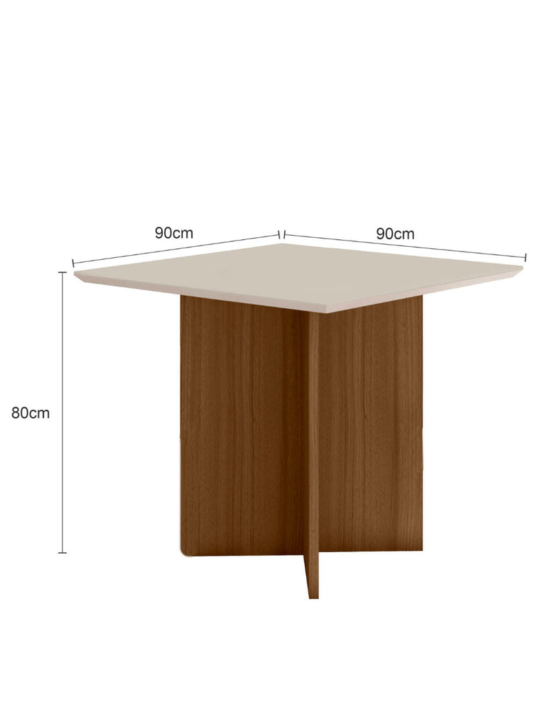 Conjunto Sala de Jantar Quadrada Mesa Helo 90cm e 04 Cadeiras Josi Poliman Móveis