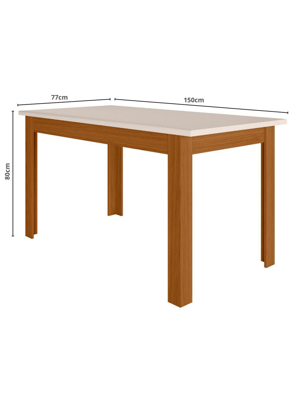 Mesa de Jantar Bellagio 6 Lugares com Cadeira Clara Poliman Móveis - Amêndoa