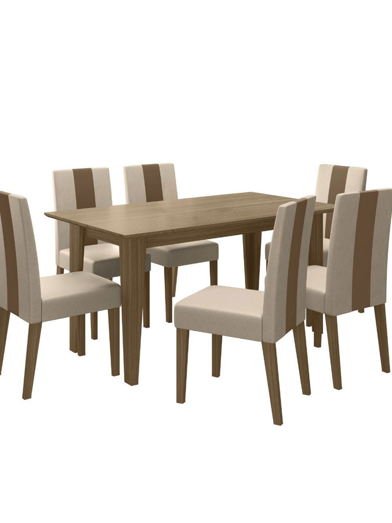 Mesa de Jantar Liz 6 Lugares com Cadeira Linea Poliman Móveis
