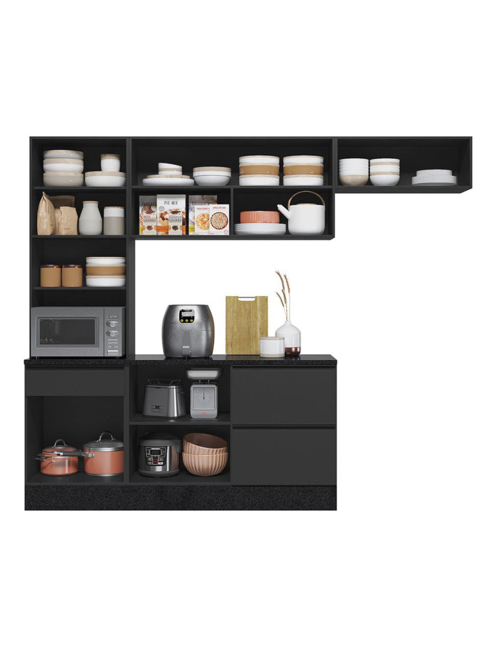 Cozinha Modulada Etna 4 peças Poliman Móveis - Carvalho oak e Off White
