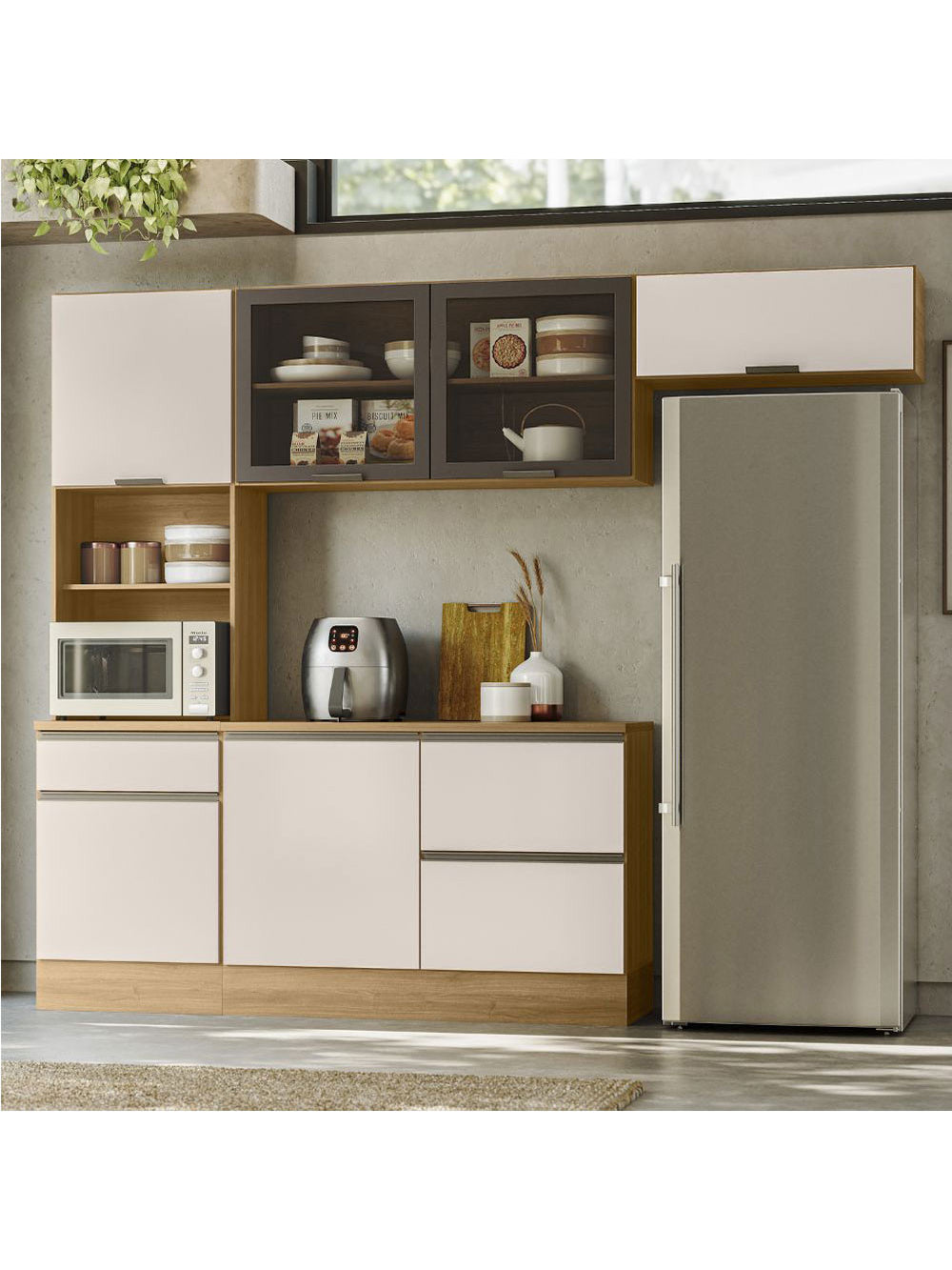 Cozinha Modulada Etna 4 peças Poliman Móveis - Grafite