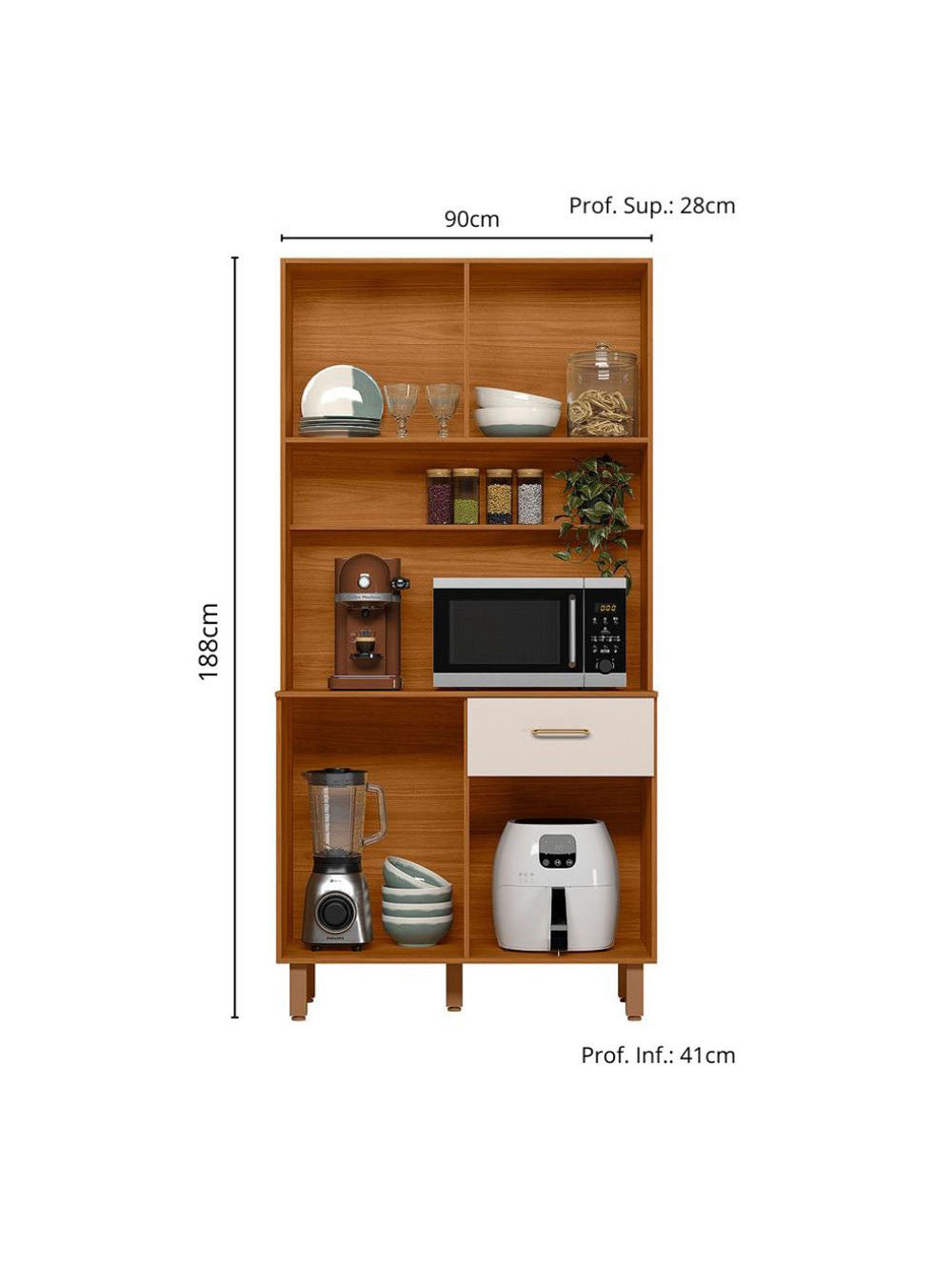 Kit Cozinha 04 Portas 01 Gaveta New Izis Poliman Móveis