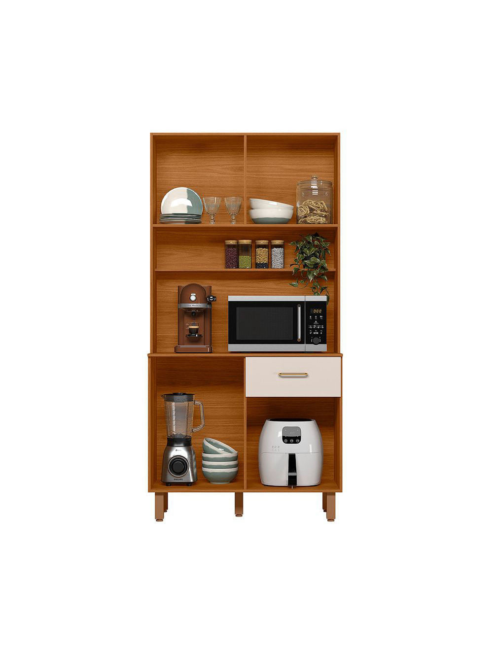 Kit Cozinha 04 Portas 01 Gaveta New Izis Poliman Móveis