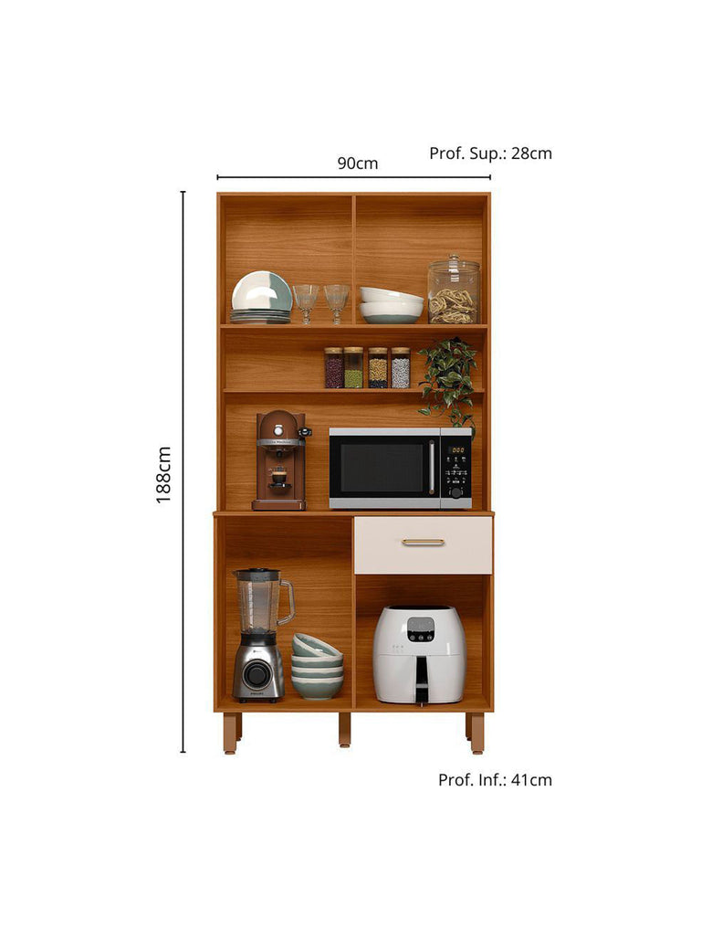 Kit Cozinha 04 Portas 01 Gaveta New Izis Poliman Móveis