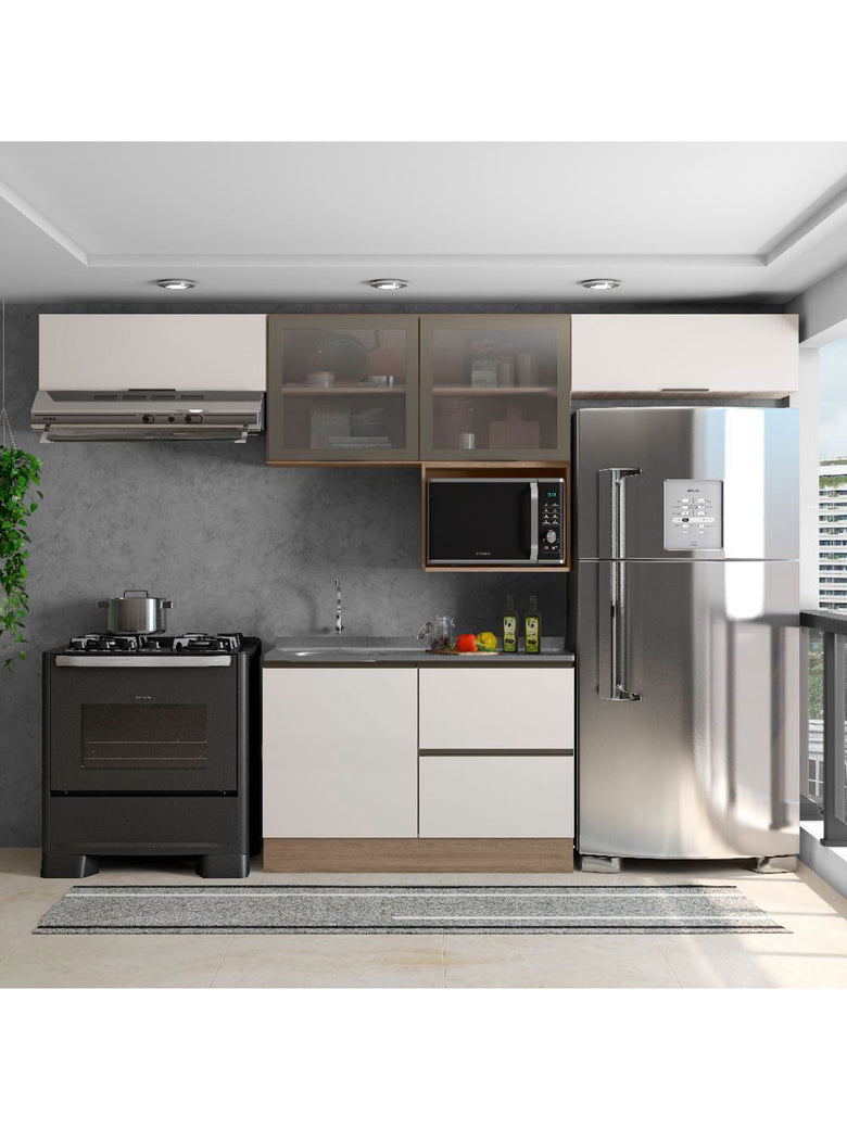 Cozinha Modulada Etna 5 Peças para Pia 5 Portas Poliman Móveis