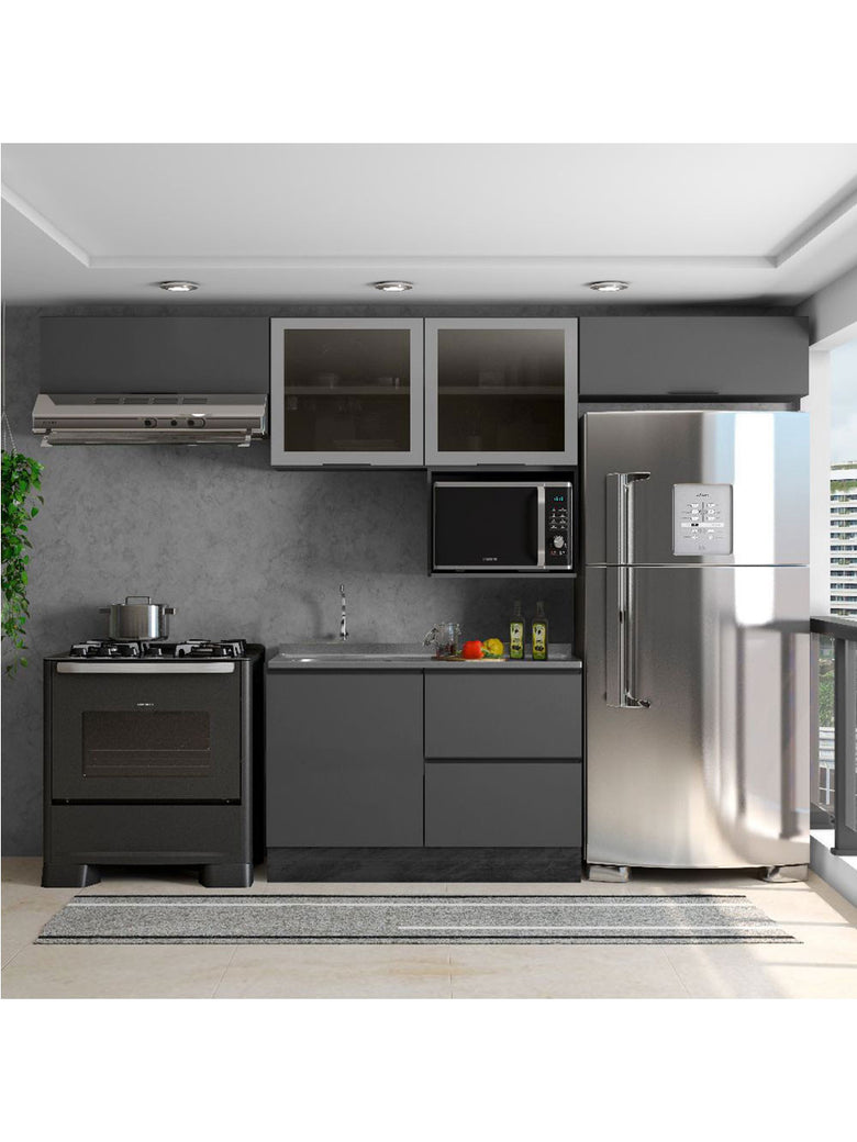 Cozinha Modulada Etna 5 Peças para Pia 5 Portas Poliman Móveis