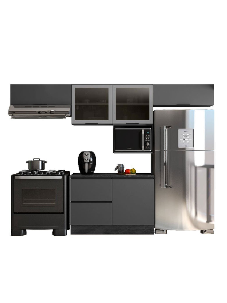 Cozinha Modulada Etna 5 Peças com Tampo e Nicho 5 Portas Poliman Móveis