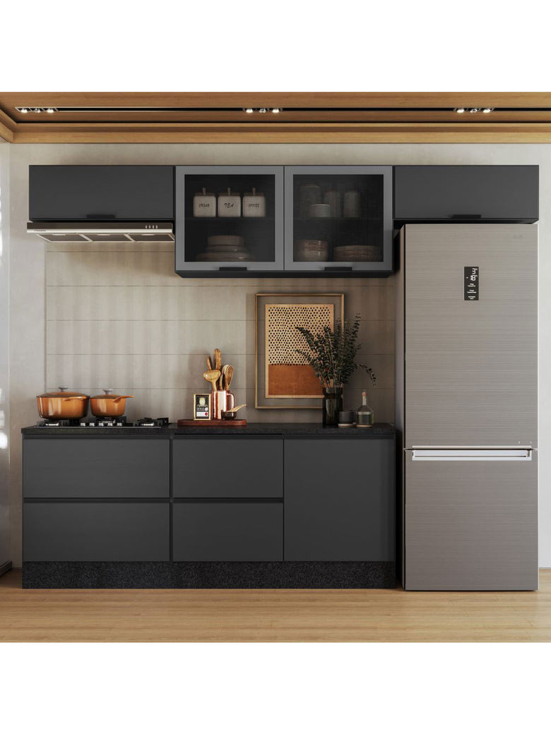 Cozinha Modulada Etna 5 Peças com Tampo 6 Portas Poliman Móveis