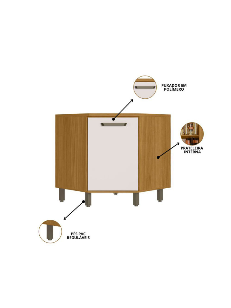 Cozinha Modulada Criare 8 peças com Canto Poliman Móveis
