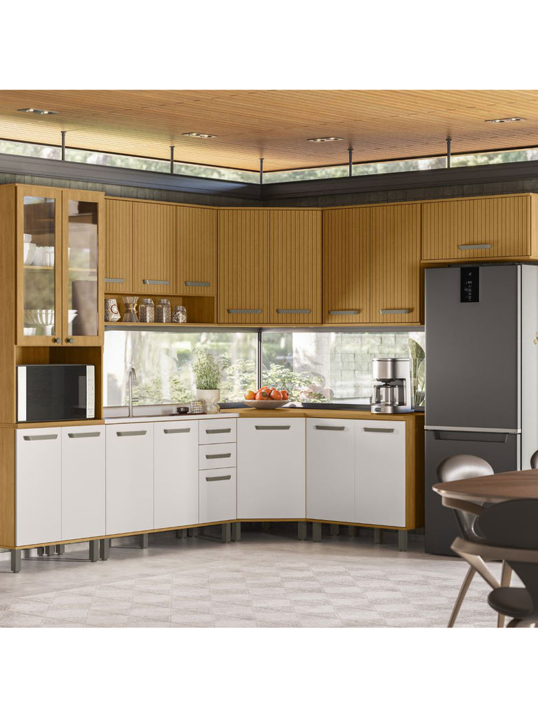 Cozinha Modulada Criare 8 peças com Canto Poliman Móveis