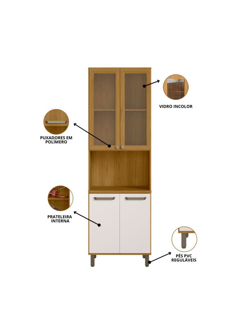 Cozinha Modulada Criare 8 peças com Canto Poliman Móveis