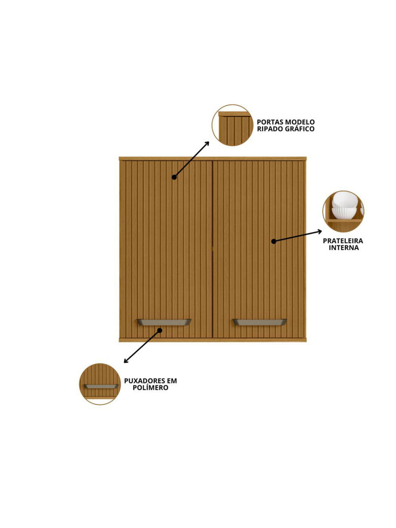Cozinha Modulada Criare 8 peças com Canto Poliman Móveis