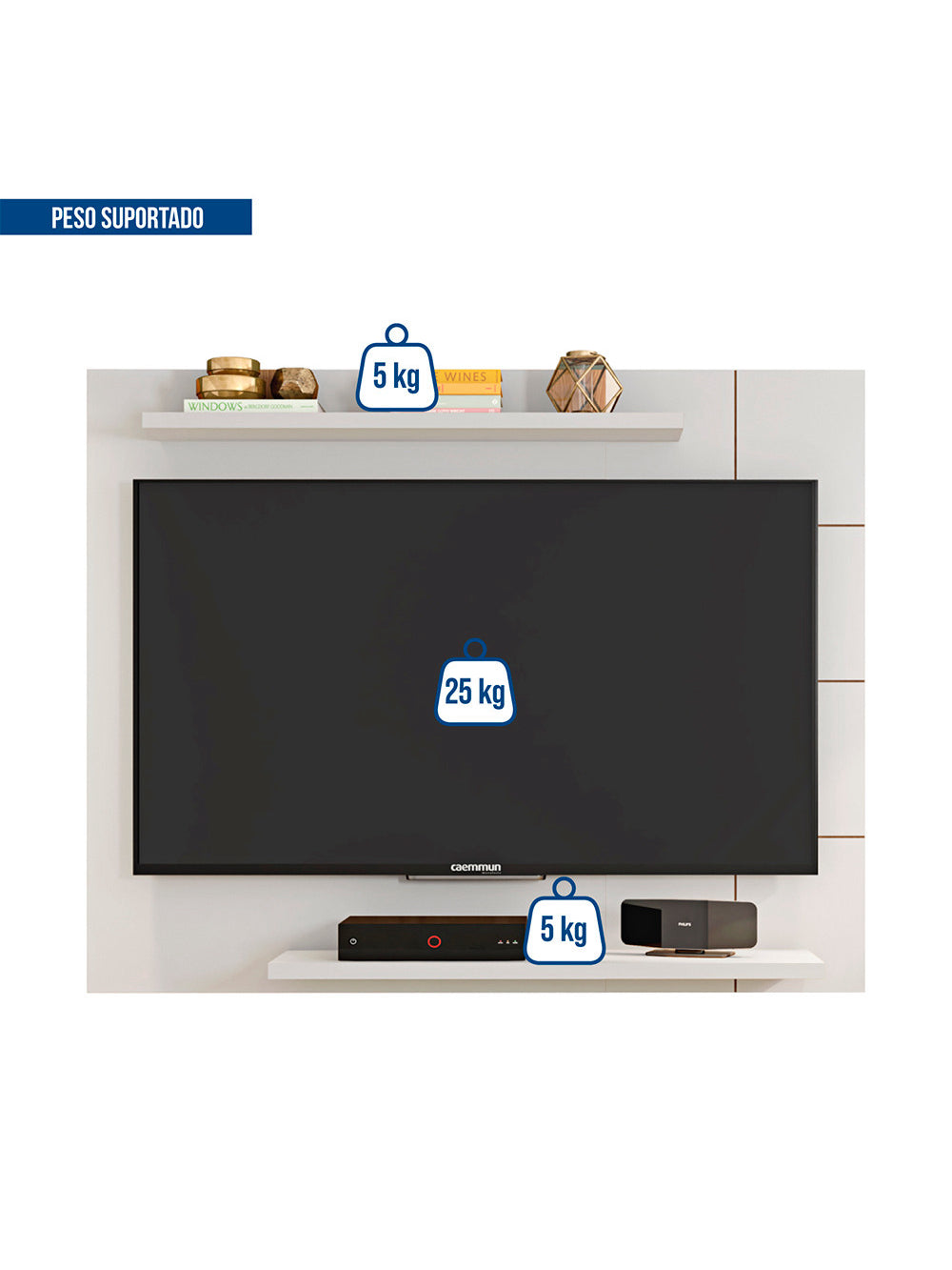 Painel para Tv até 58 Polegadas Cross Caemmun