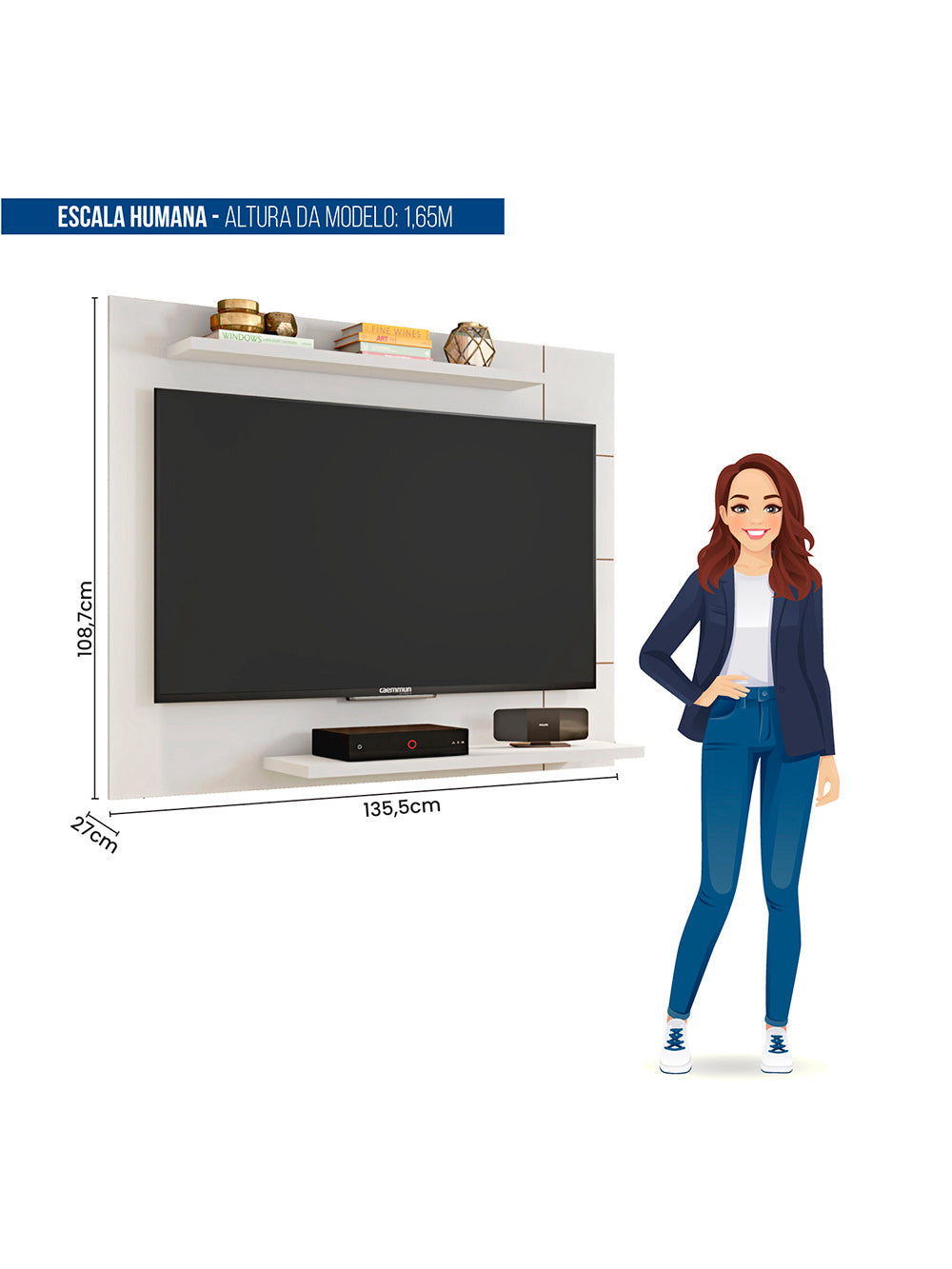 Painel para Tv até 58 Polegadas Cross Caemmun