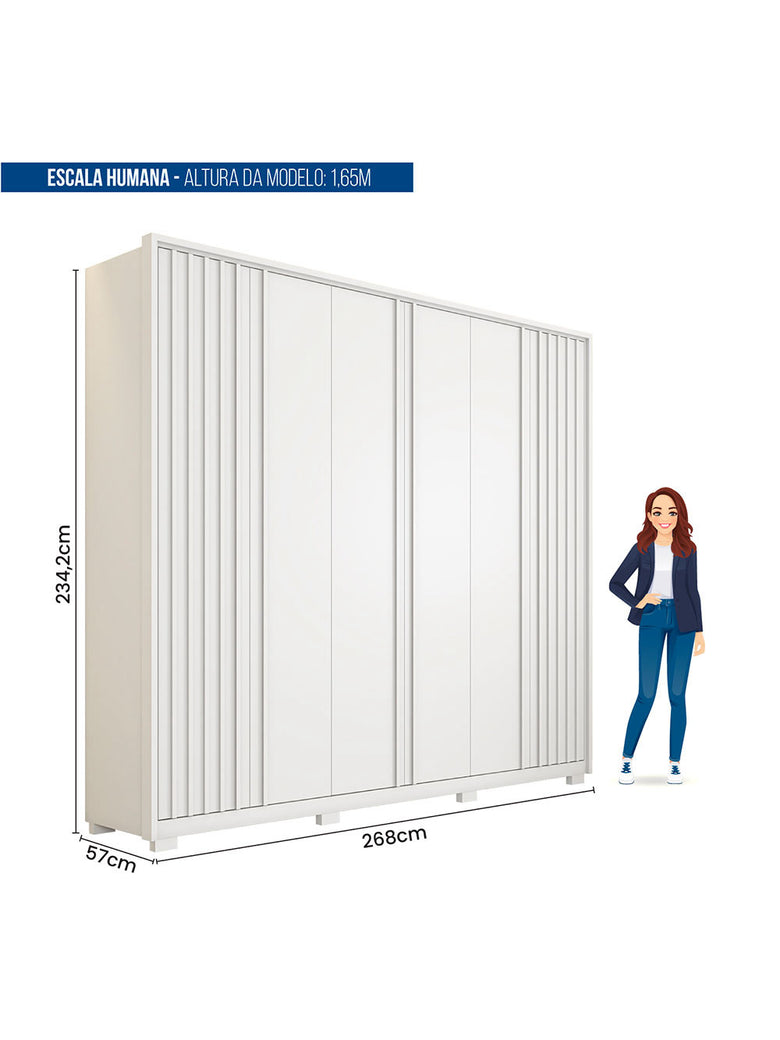 Guarda Roupa Casal Apollo 6 Portas 6 Gavetas Caemmun