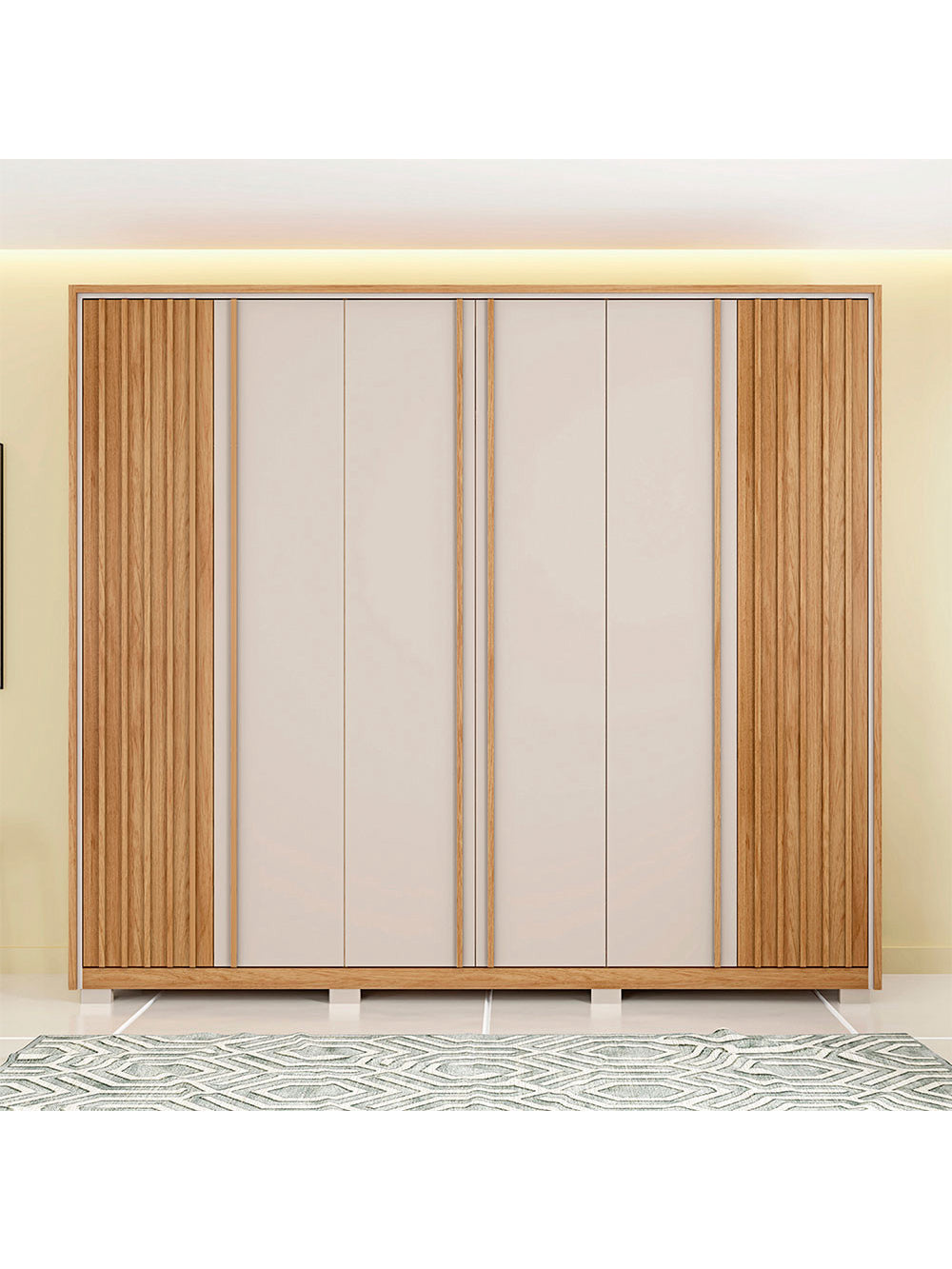 Guarda Roupa Casal Apollo 6 Portas 6 Gavetas Caemmun - Buriti / fendi