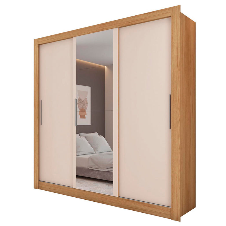 Guarda Roupa com Espelhos 3 Portas 2 Gavetas Santiago Caemmun