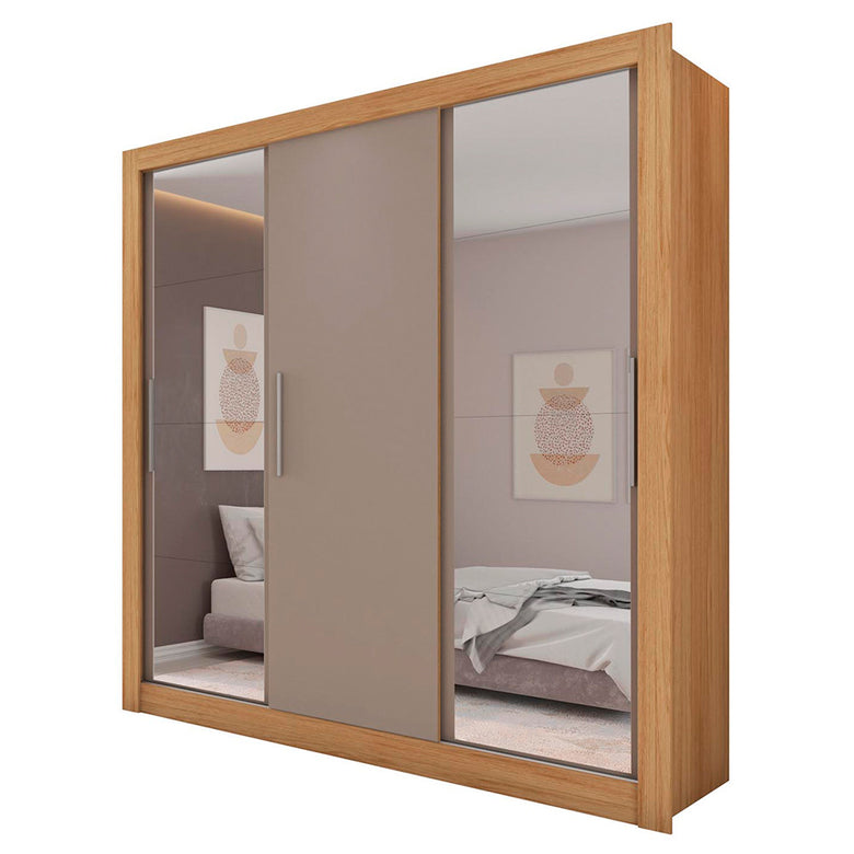 Guarda Roupa com Espelhos 3 Portas 2 Gavetas Santiago Caemmun