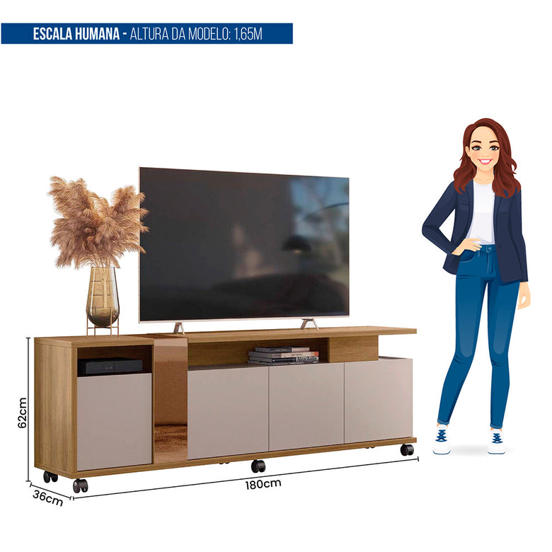 Rack Bancada para Tv até 70 Polegadas New Cristal Caemmun
