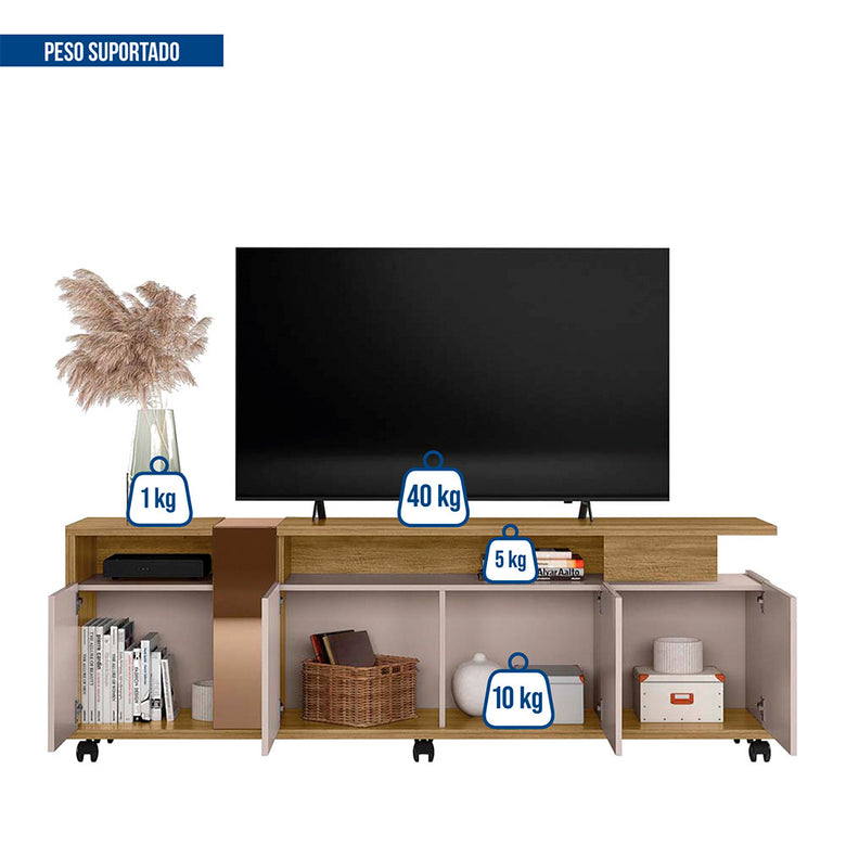 Rack Bancada para Tv até 70 Polegadas New Cristal Caemmun