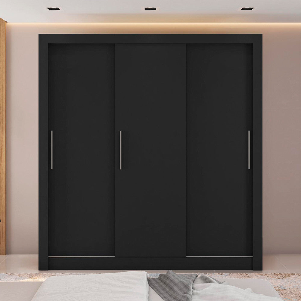 Guarda Roupa 3 Portas 4 Gavetas Santiago Caemmun - Preto