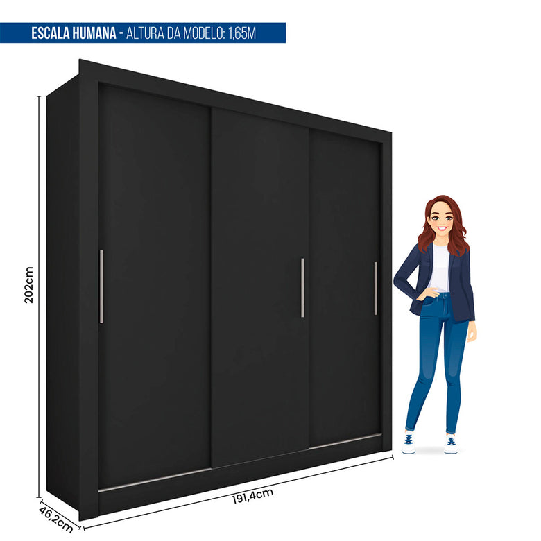 Guarda Roupa 3 Portas 4 Gavetas Santiago Caemmun