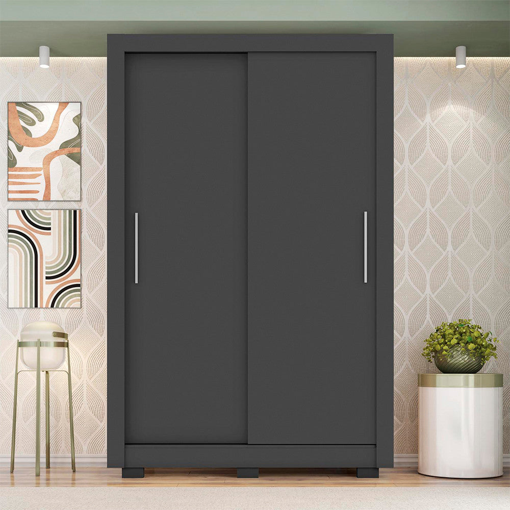 Guarda Roupa 2 Portas 4 Gavetas com Santiago Caemmun - Preto