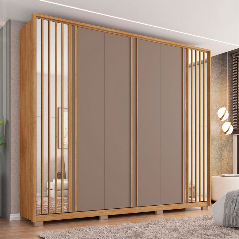 Guarda Roupa Casal Orfeus Ripado 6 Portas 4 Gavetas Caemmun