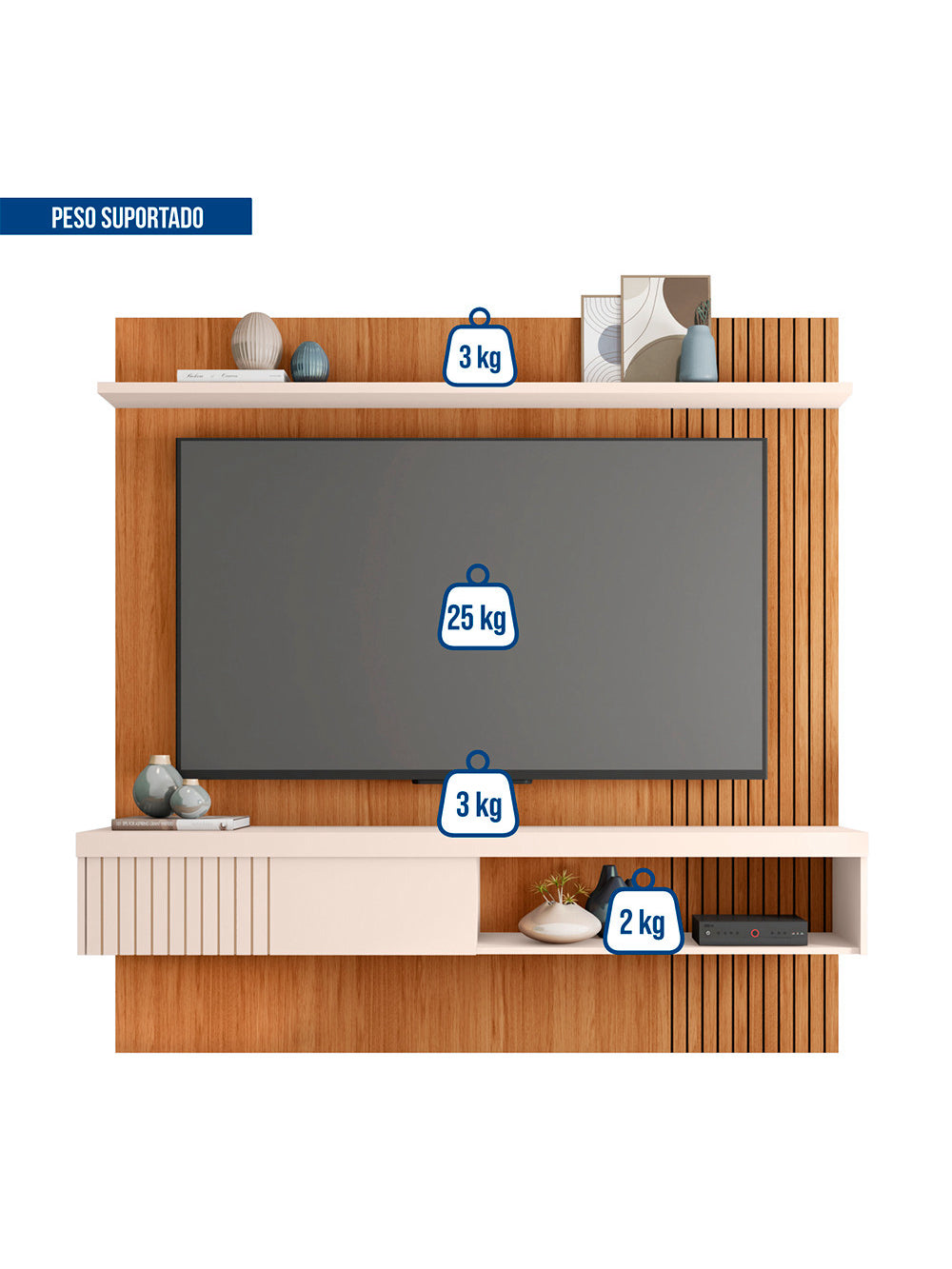 Painel para Tv até 65 Polegadas Jade 1.8 Caemmun