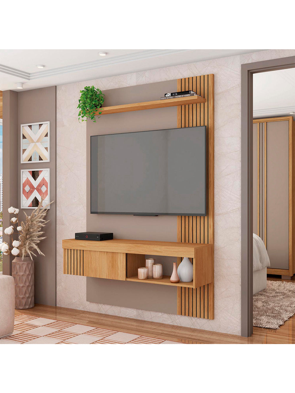 Painel para Tv até 45 Polegadas Jade 1.2 Caemmun - Buriti / fendi