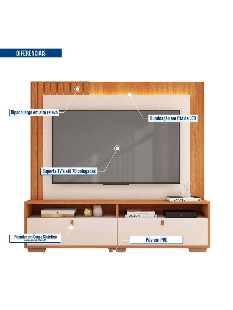 Painel Home Theater para Tv até 70 Polegadas Fox Caemmun