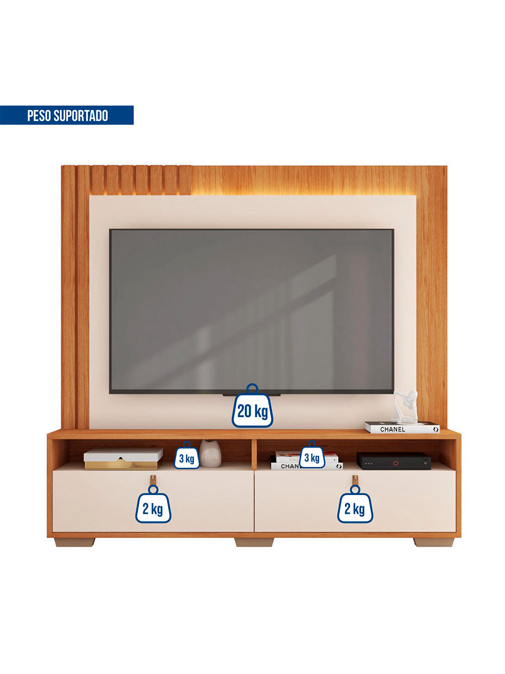 Painel Home Theater para Tv até 70 Polegadas Fox Caemmun