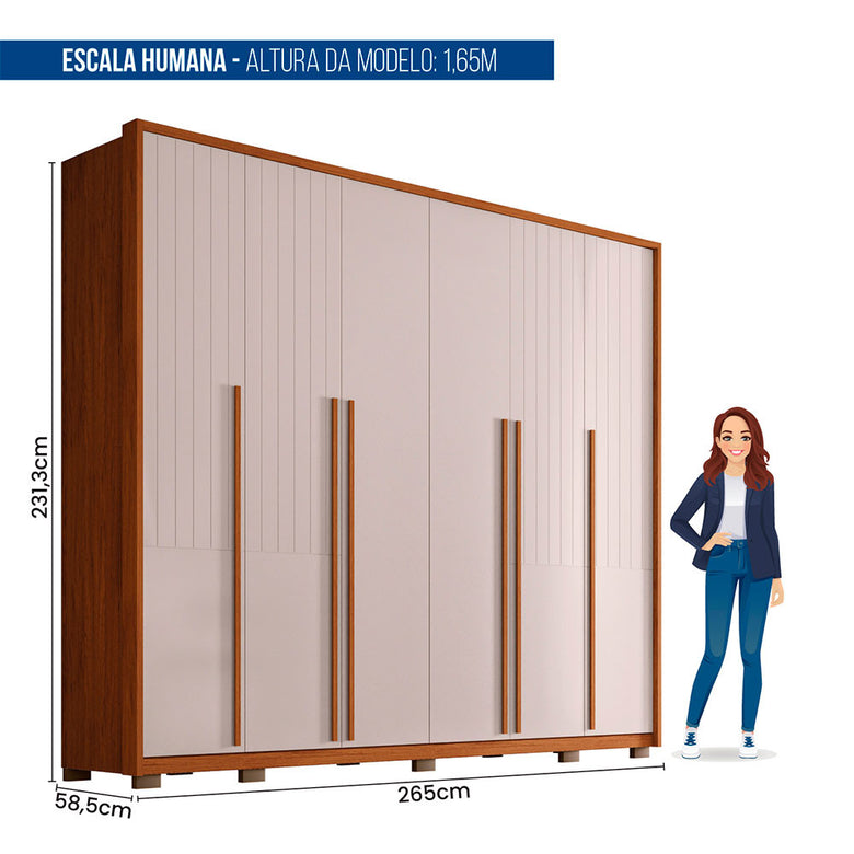 Guarda Roupa Casal Quintus 6 Portas 6 Gavetas Caemmun