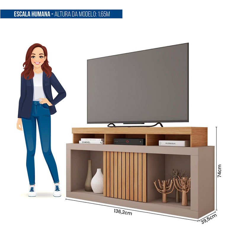 Rack Bancada para Tv até 55 Polegadas 1 Porta Dragon Caemmun