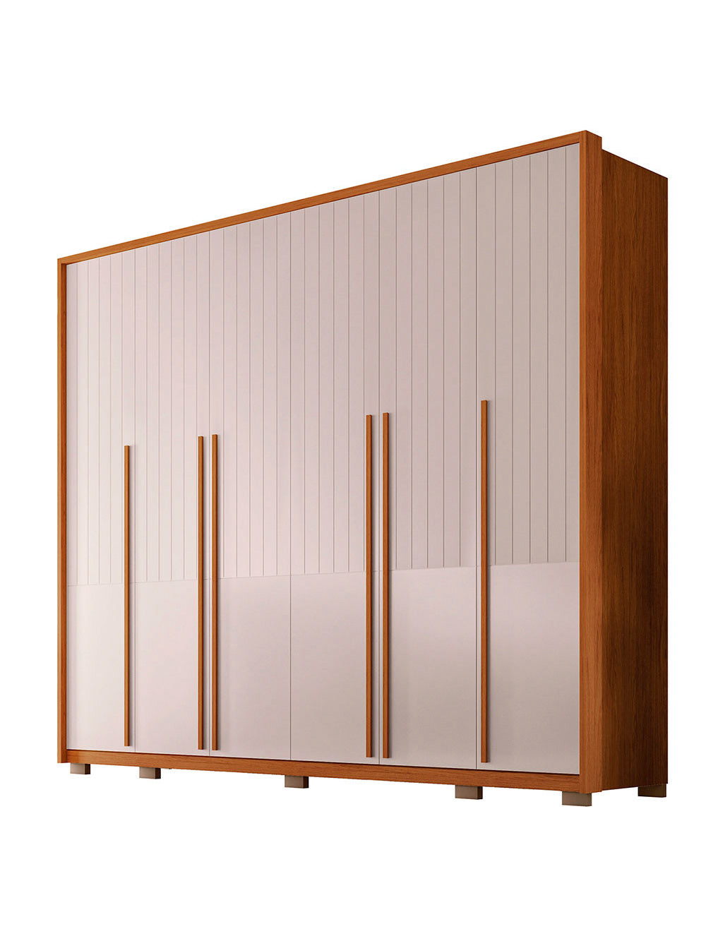Guarda Roupa Casal Espartacus 6 Portas 6 Gavetas Caemmun - Freijo/off white
