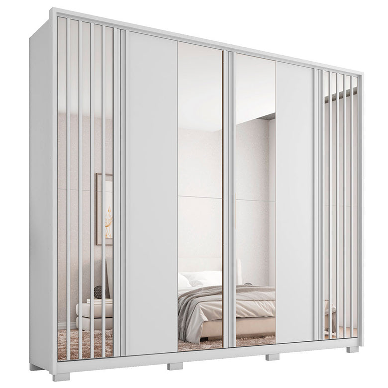 Guarda Roupa Casal Orfeus Lux com Espelhos 6 Portas 4 Gavetas Caemmun