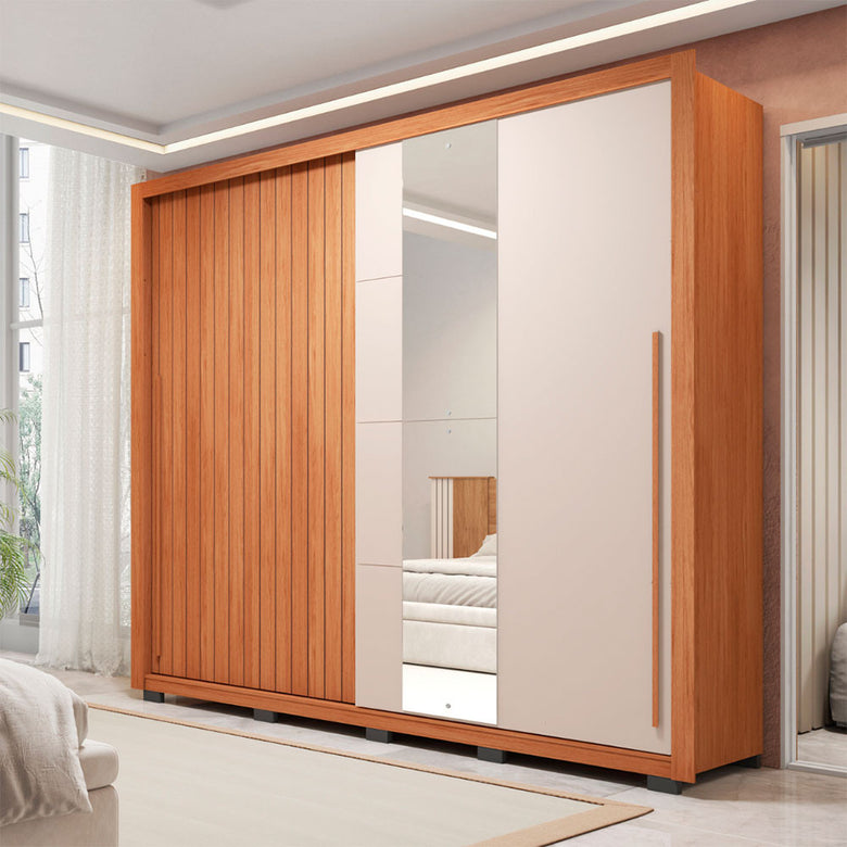 Guarda Roupa Casal Romanus Lux 2 Portas 4 Gavetas com Espelho Caemmun