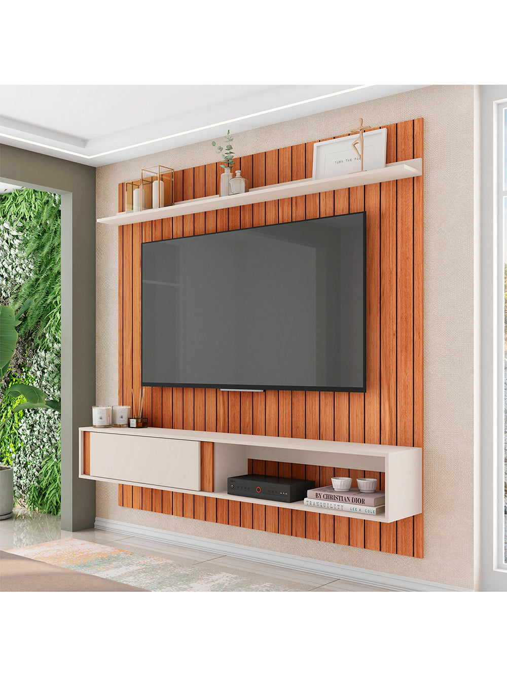 Painel para Tv até 70 Polegadas Boreal Caemmun - Buriti com Off White