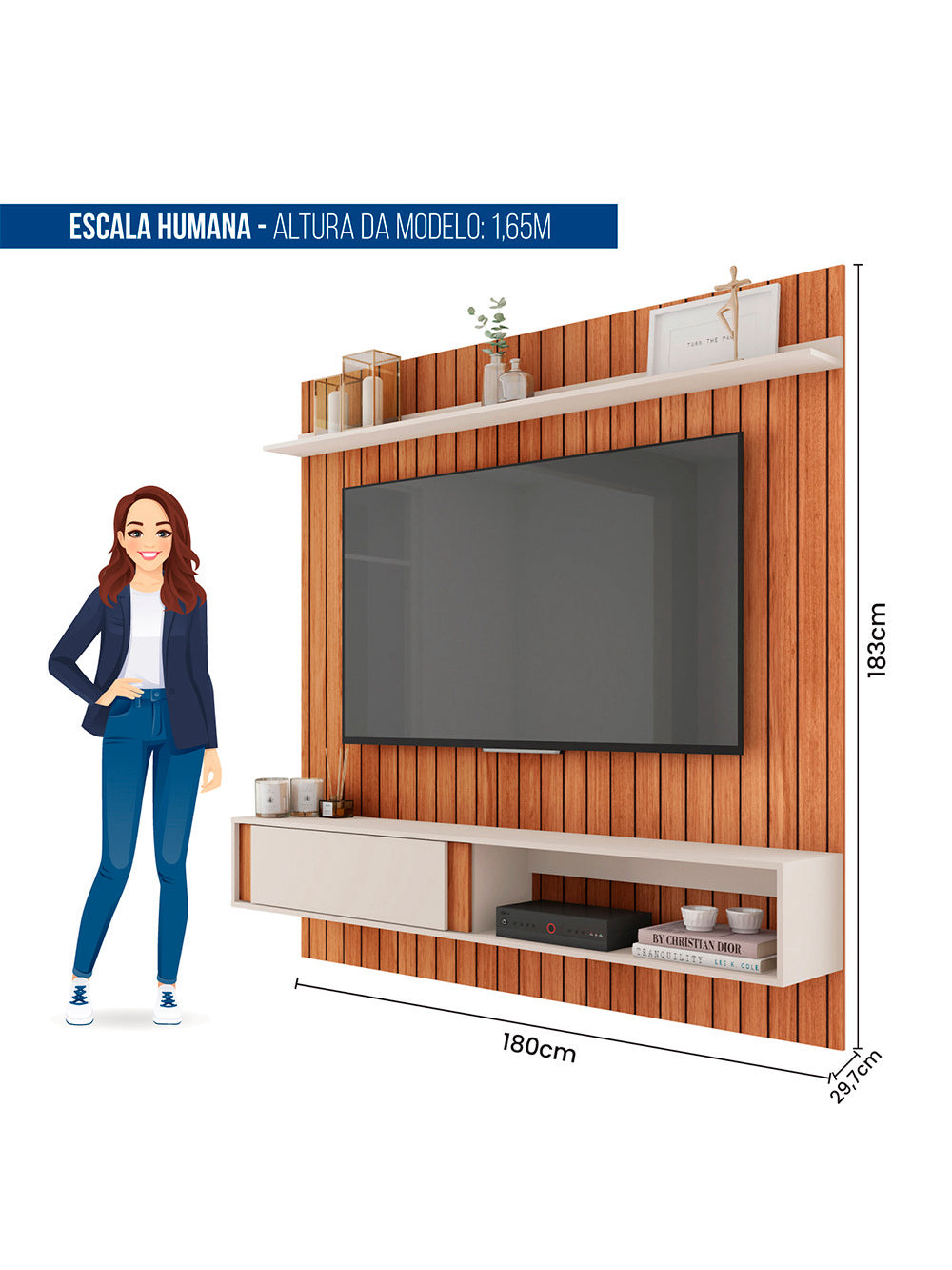 Painel para Tv até 70 Polegadas Boreal Caemmun