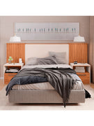 Cabeceira Casal Lucius Extensível 2 Mesas com Gaveta Caemmun