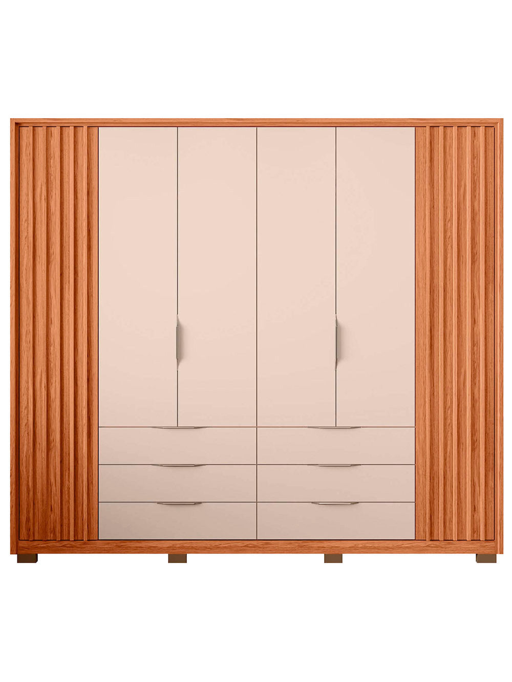 Guarda Roupa Casal Maximus 6 Portas 6 Gavetas Caemmun - Freijó com Off White