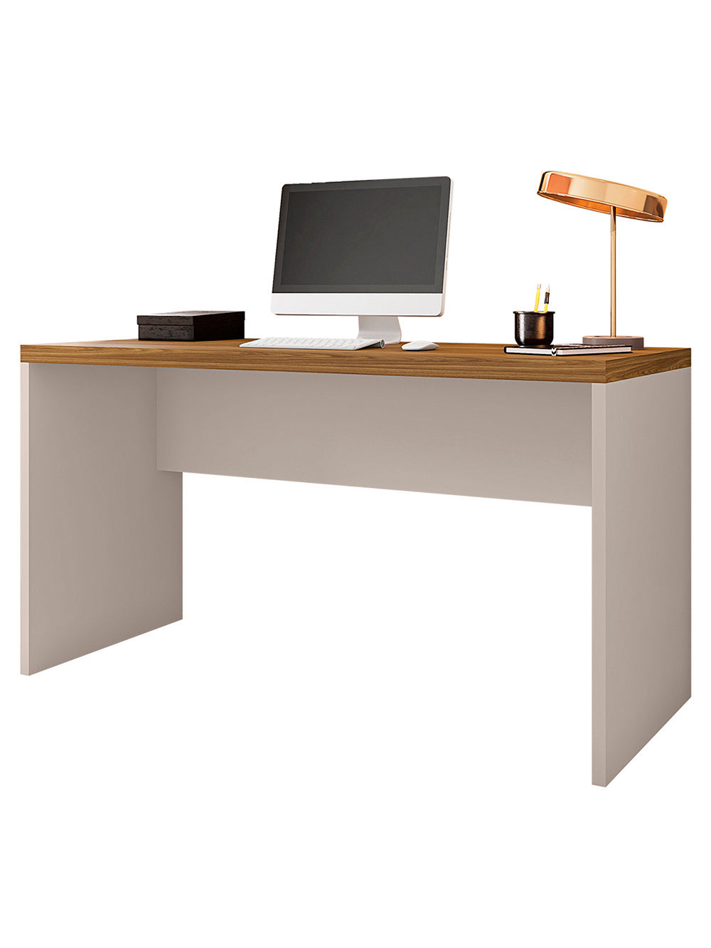 Mesa De Computador para Escritório Studio 1.3 Caemmun - Lamina Mel/Cacao