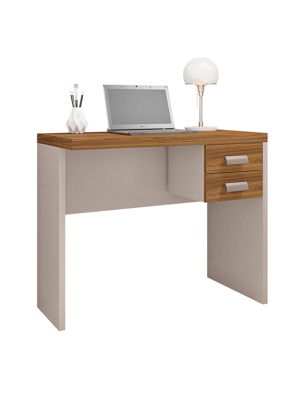 Mesa De Computador com Gaveteiro Escritório Studio 0.9 Caemmun - Lamina Mel/Cacao