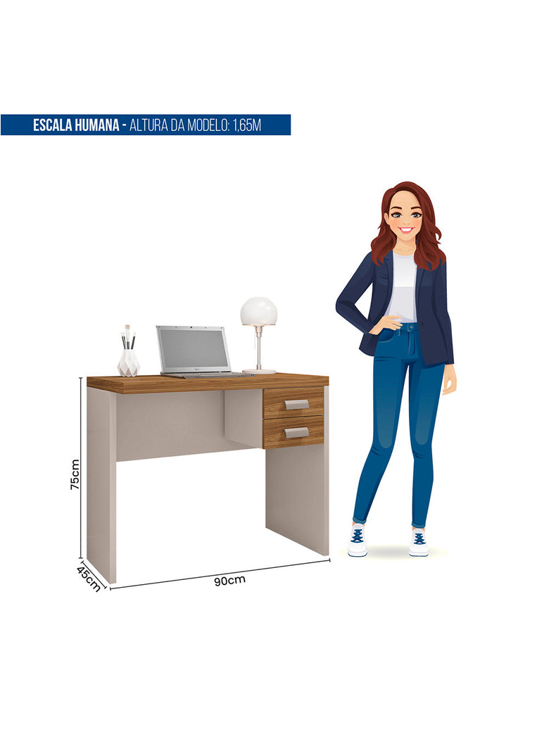 Mesa De Computador com Gaveteiro Escritório Studio 0.9 Caemmun